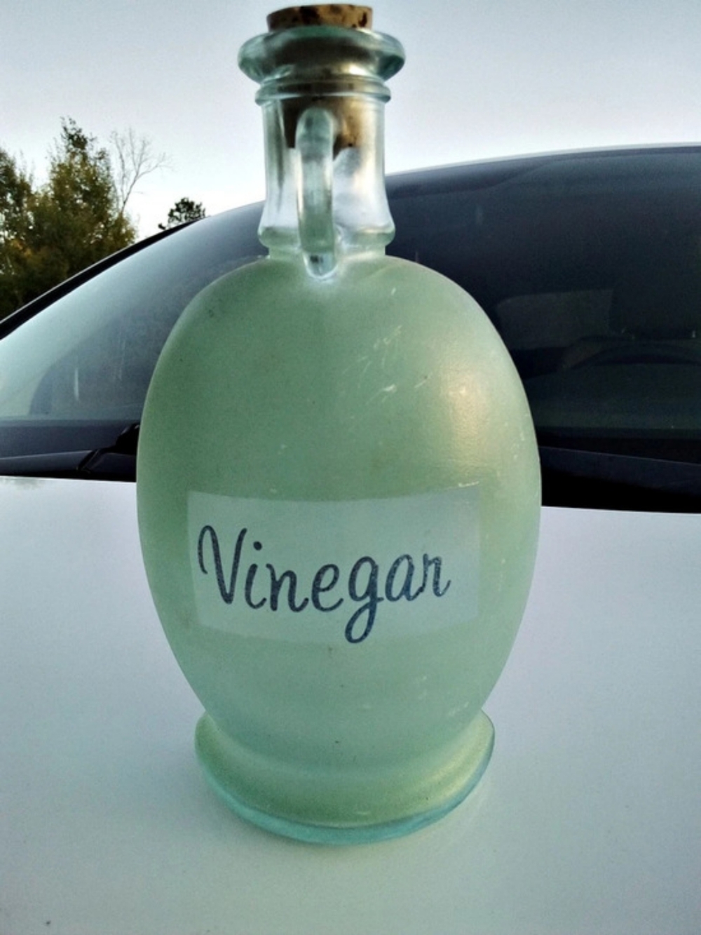 Glass Vinegar Bottle, Green
